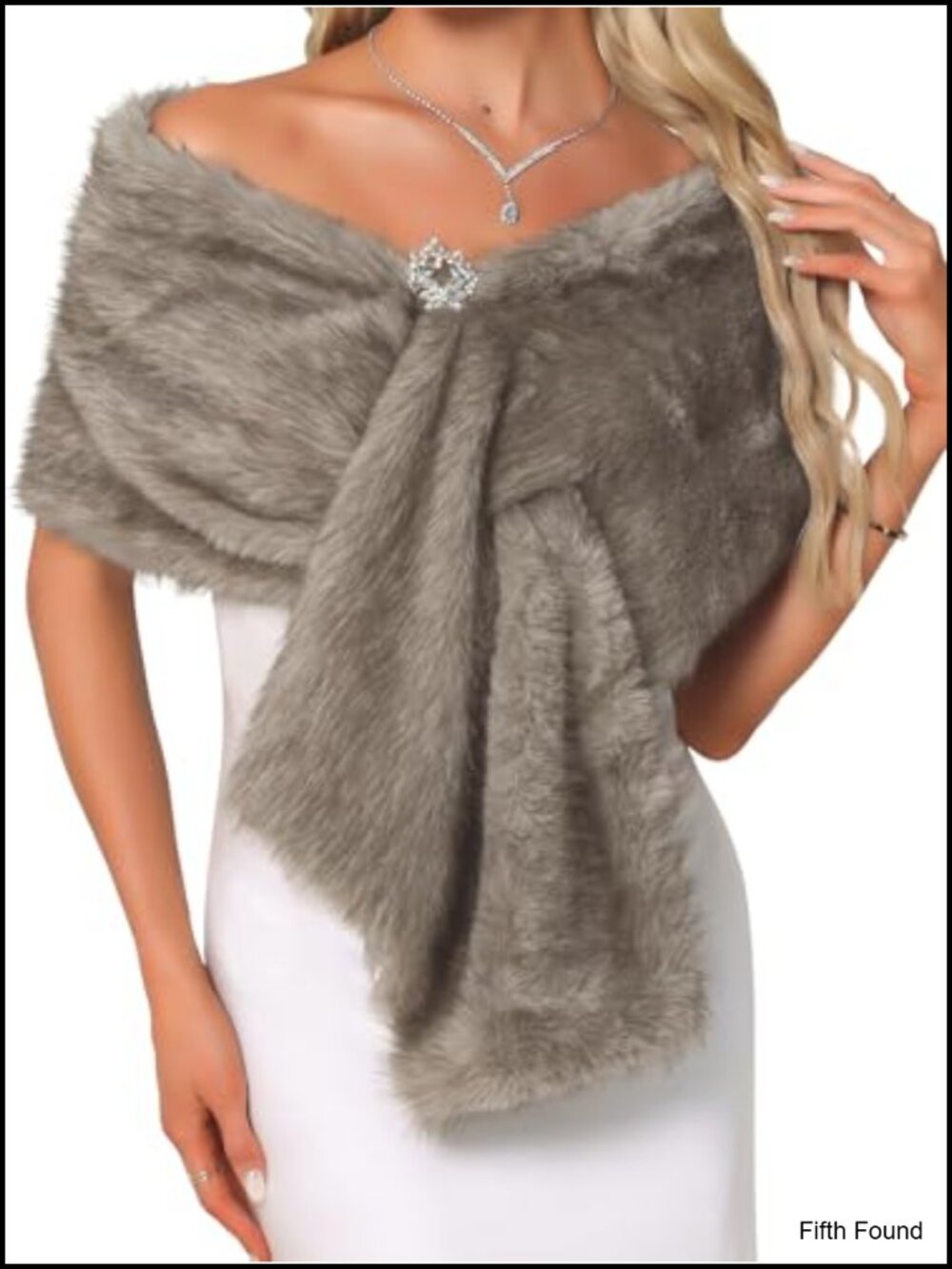 Faux Fur Shawl Wrap Wedding Bridal Cape Stole Winter